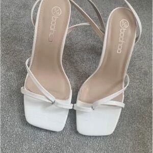 Boohoo Elegant White Strappy Heels